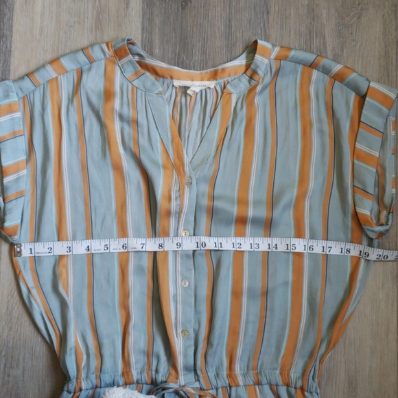 AQUA STRIPED SATIN ROMPER - Picture 8 of 16